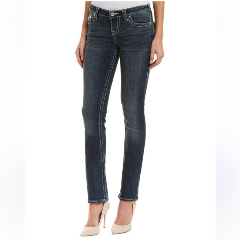 True Religion Dark Blue Denim Straight Leg 
Jeans W27